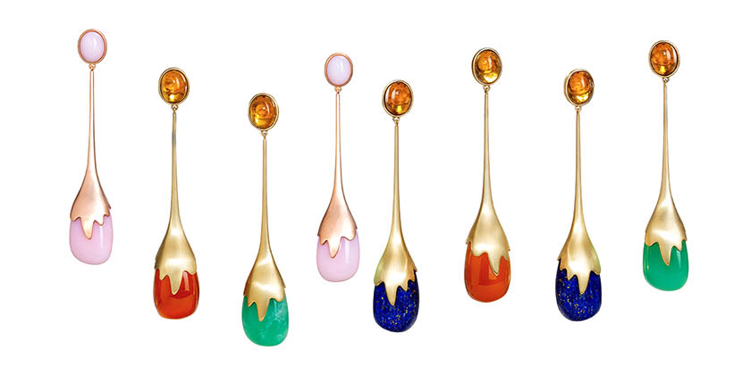 گوشواره هایی از جنس الماس و طلا ساخته شده توسط Guita 
